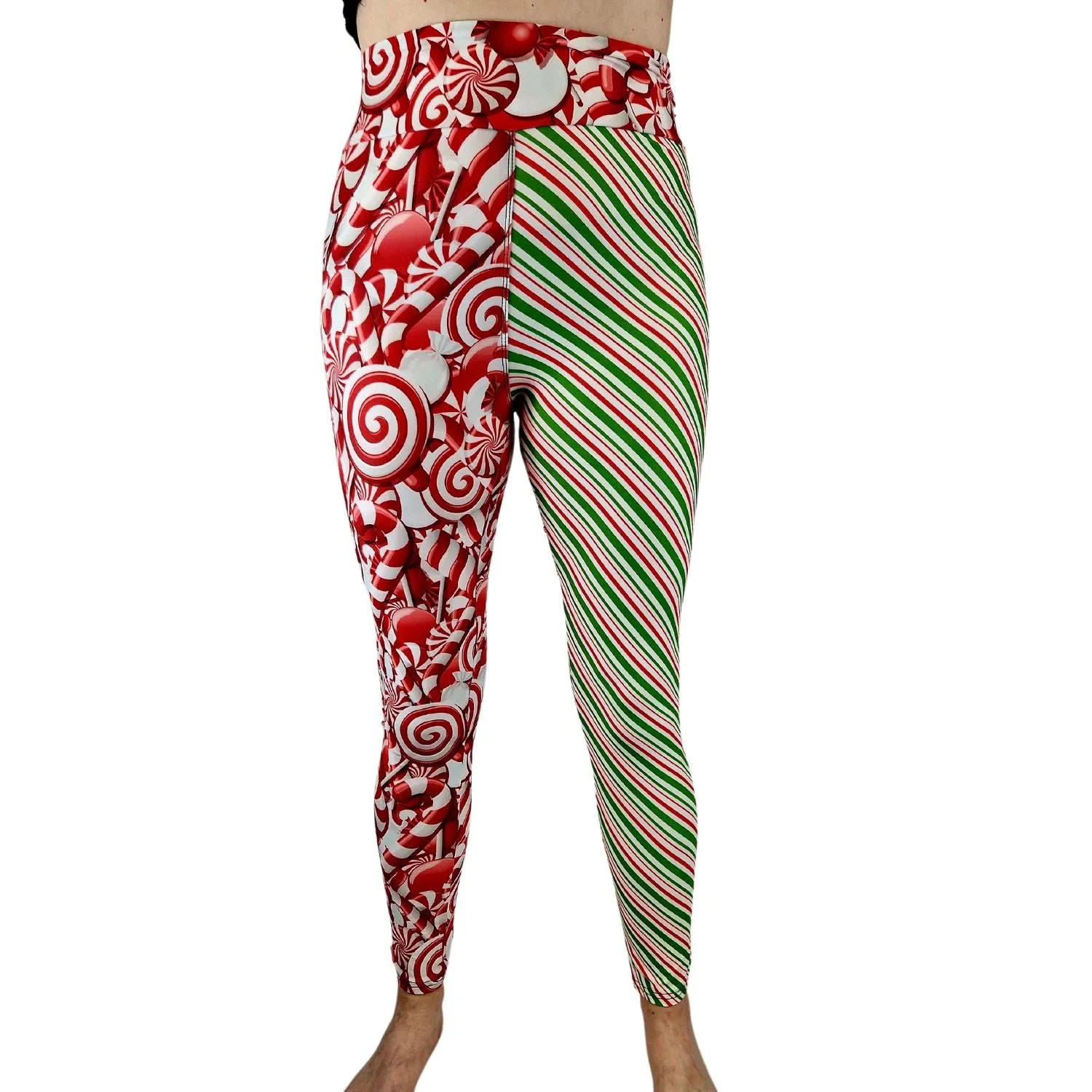 24/7 Full Length Leggings – Candy Twizzle Christmas Pattern