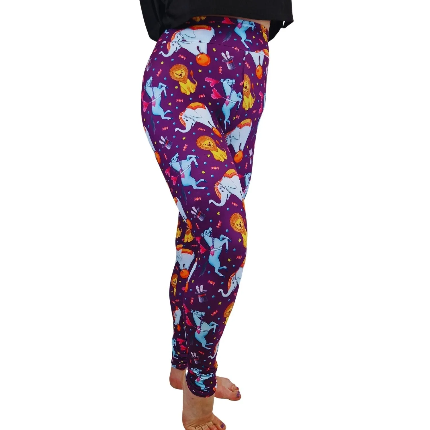 24/7  Full Length Leggings – Circus Pattern