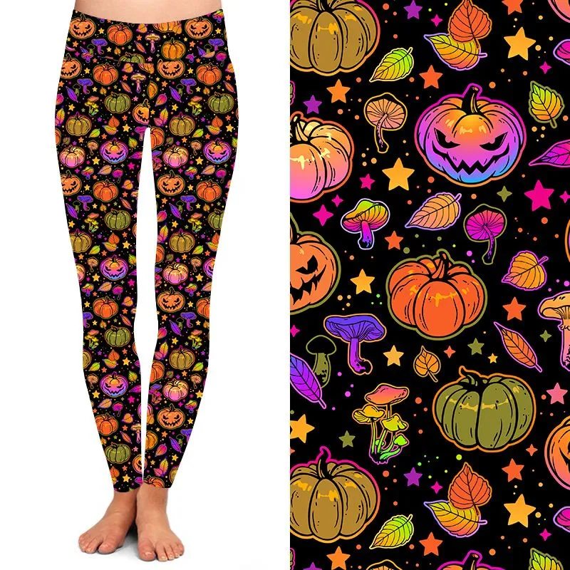 24/7 Full Length Leggings –  Pumpkin Fall Halloween Pattern