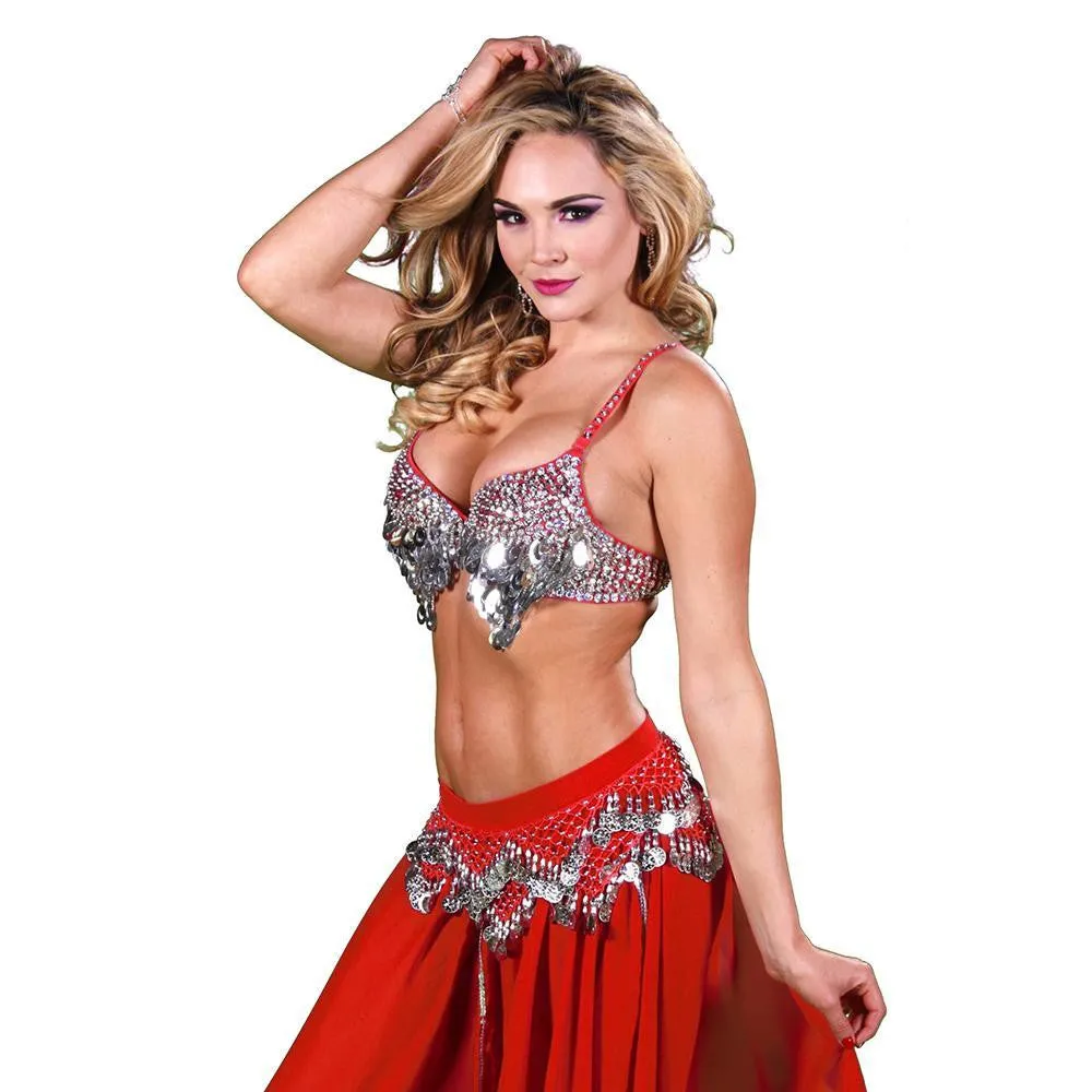 Belly Dance Skirt, Bra, & Hip Scarf Costume Set | GOLDEN GLOWS