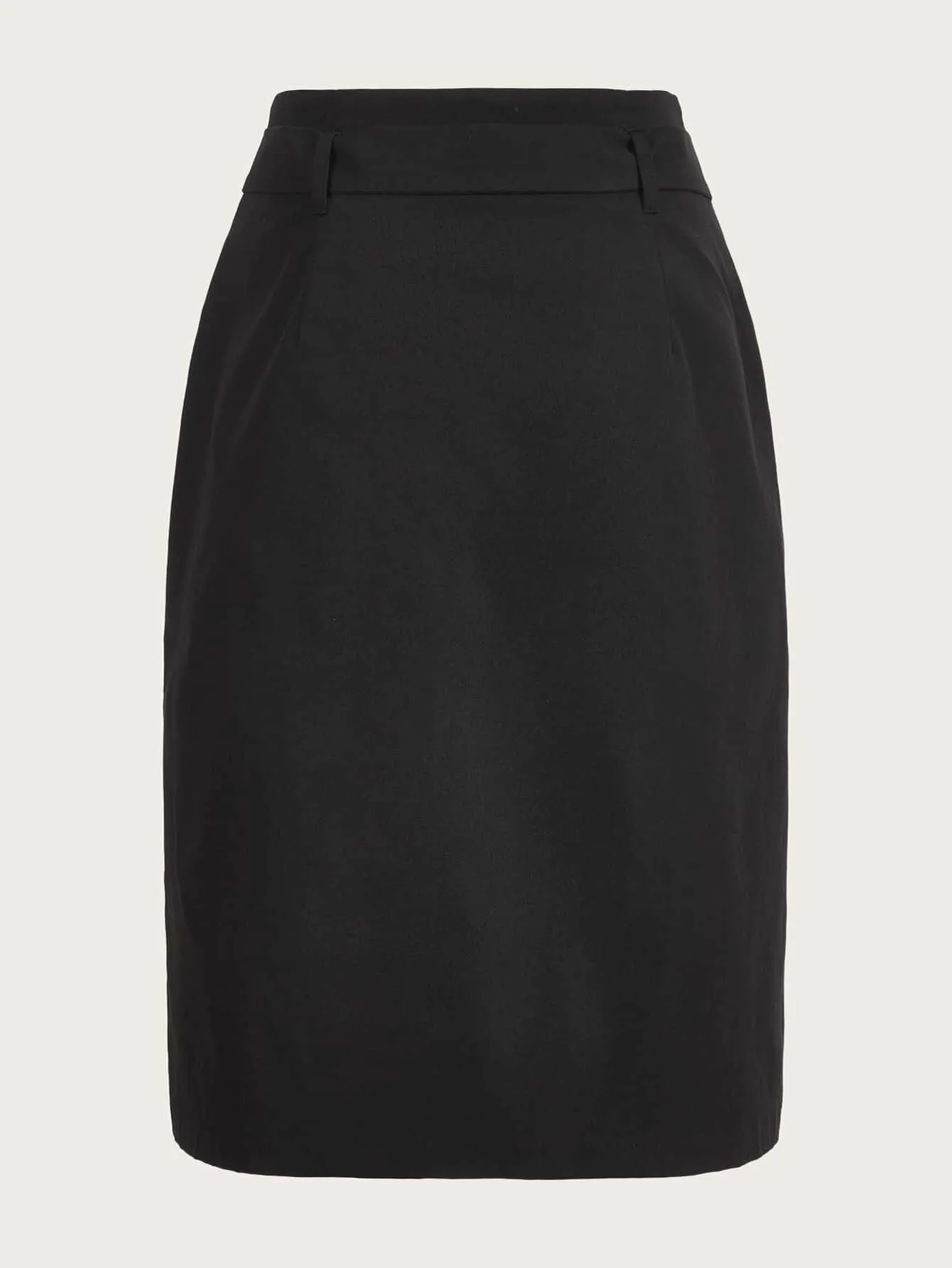 BIZwear Dual Pocket Split Hem Belted Skirt Workwear