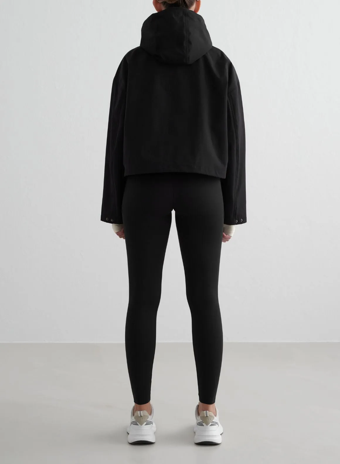 Black Cropped Waterproof Anorak
