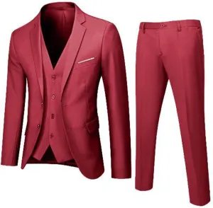 Black Suits For Men Jacket Vest Party Wedding 3- Suit Slim Pants R Men's Coats Jackets Try Before You Mens Linen