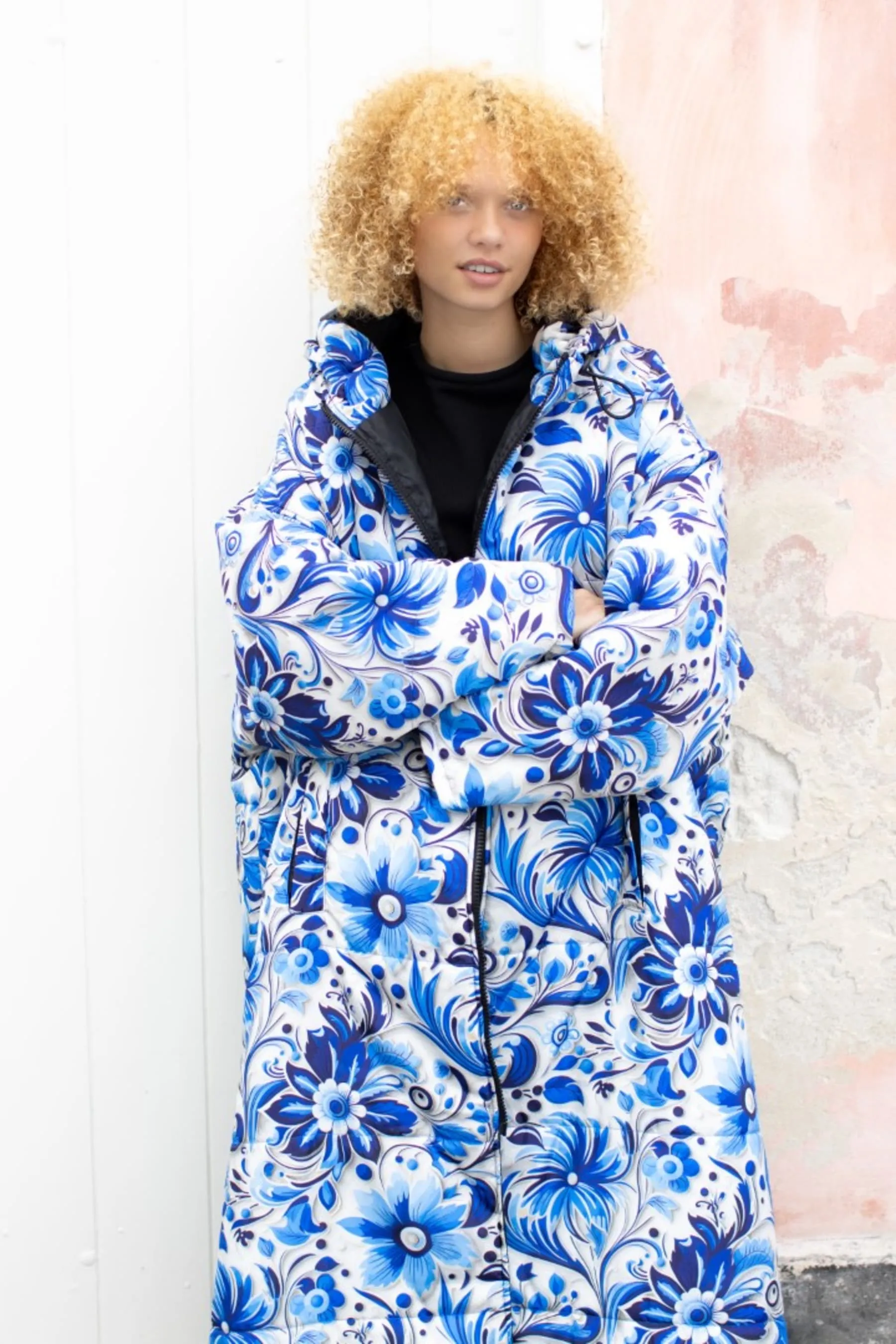 Blue Floral Sitting Suit