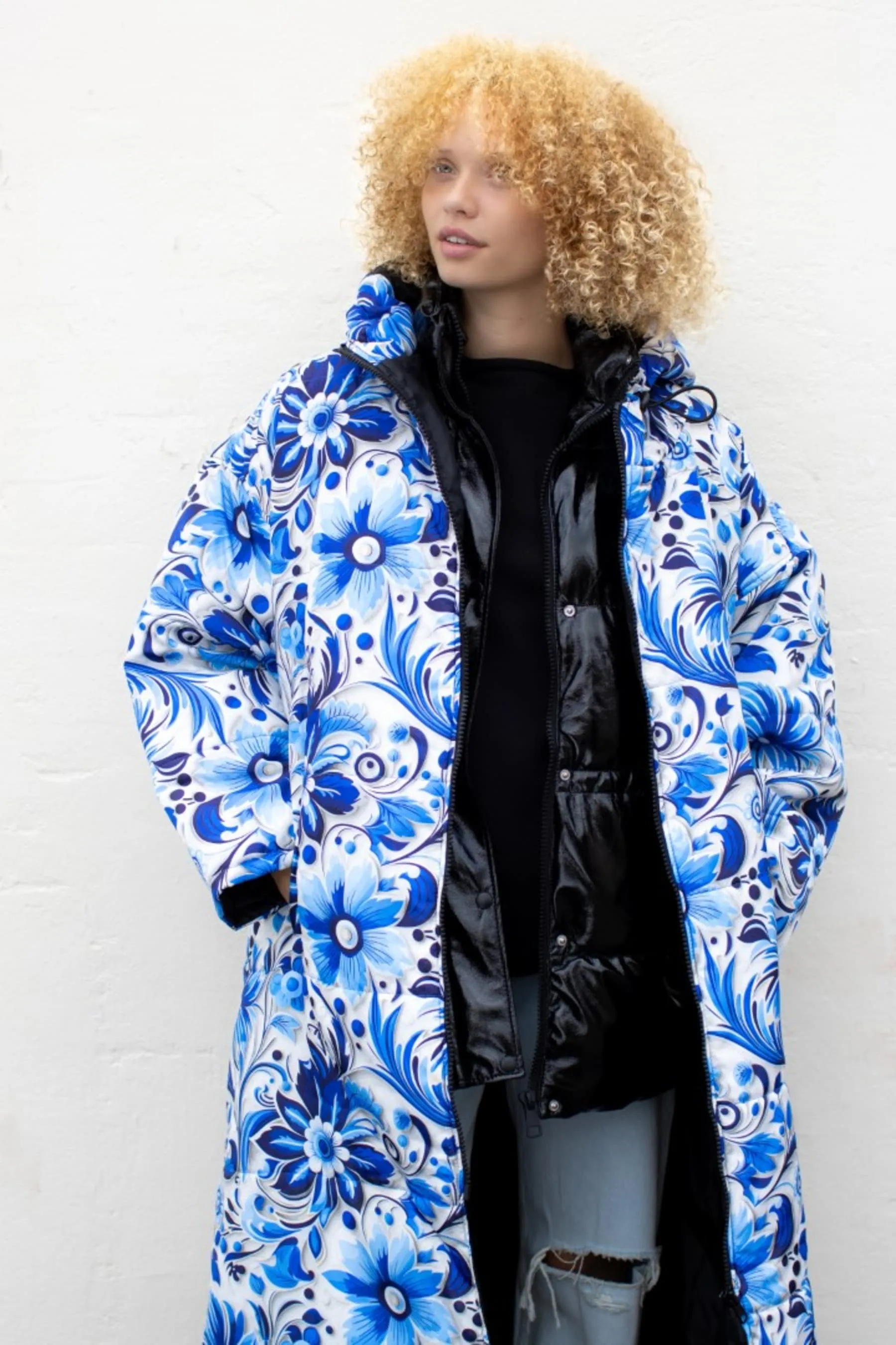 Blue Floral Sitting Suit