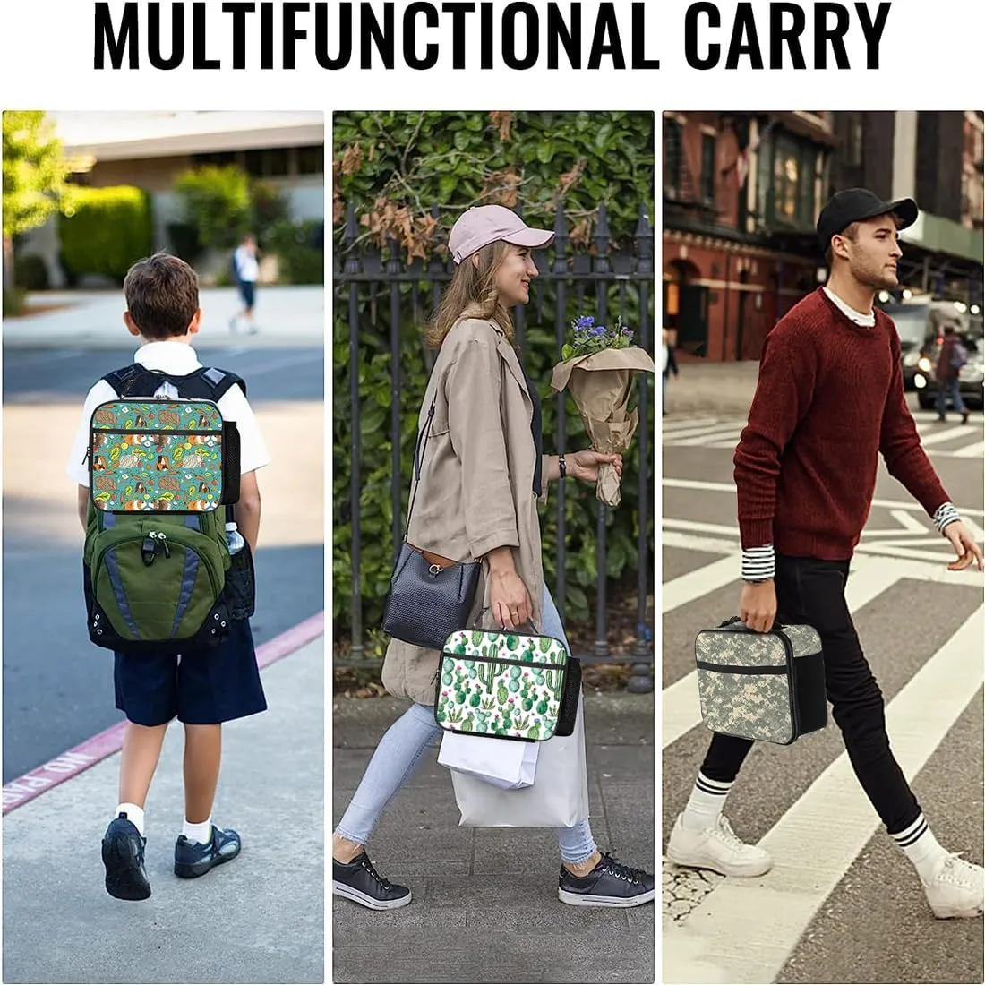 Cactus Lunch Bag Reusable Insulated Lunch Box Keep Food Cooler Thermal Lunch Tote for Women Men