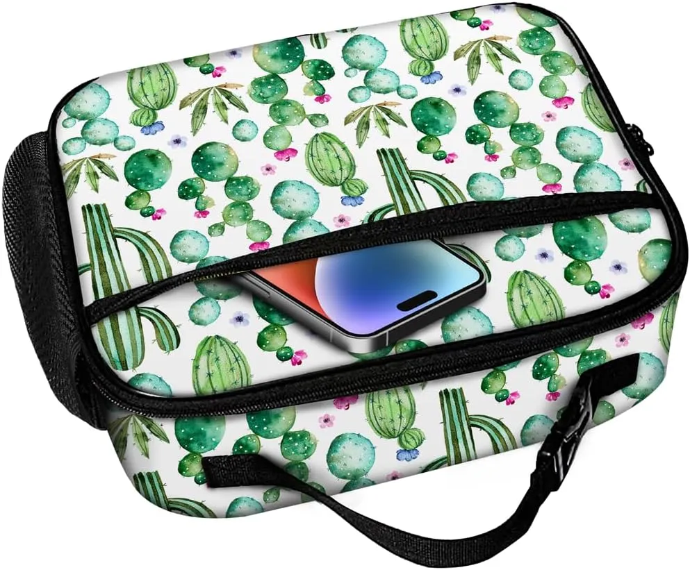 Cactus Lunch Bag Reusable Insulated Lunch Box Keep Food Cooler Thermal Lunch Tote for Women Men