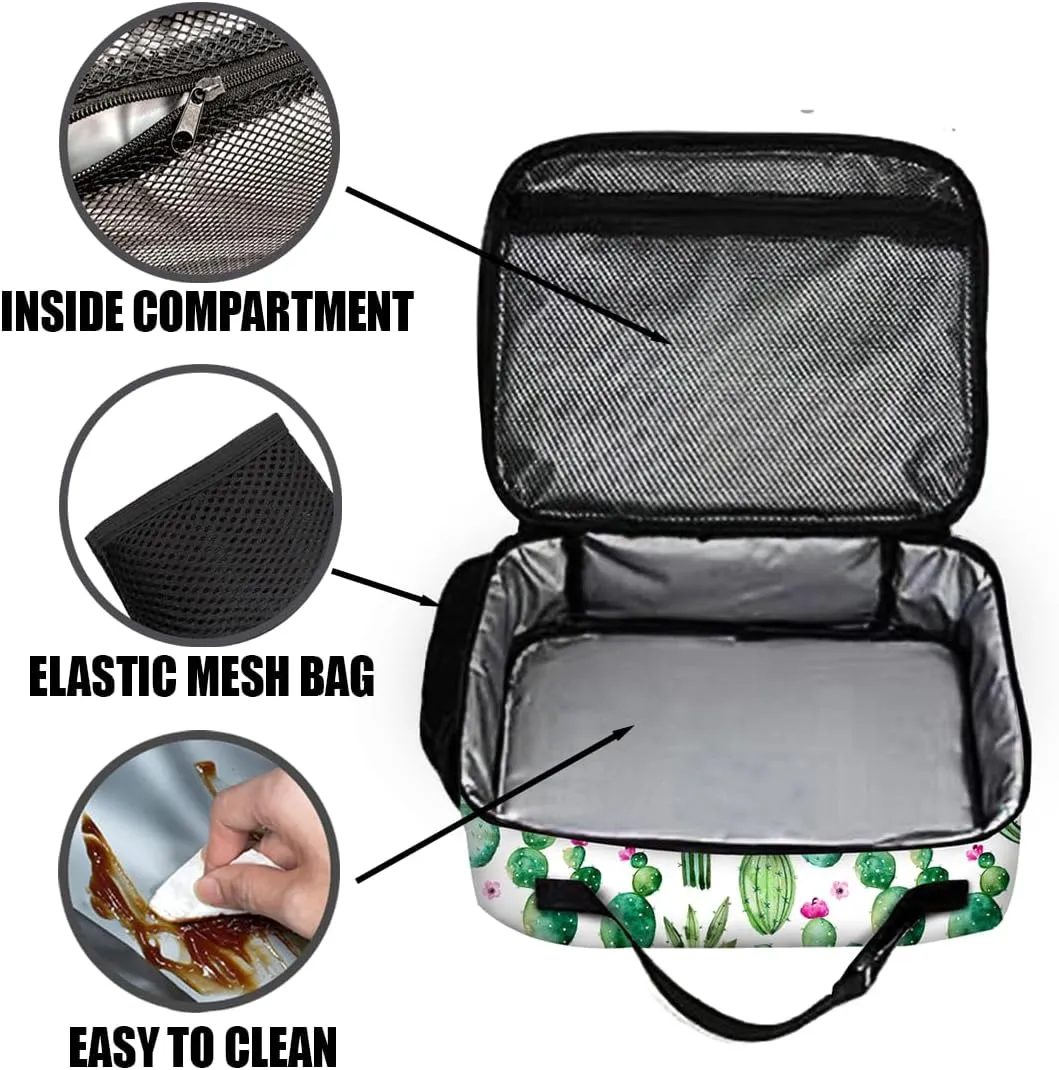 Cactus Lunch Bag Reusable Insulated Lunch Box Keep Food Cooler Thermal Lunch Tote for Women Men