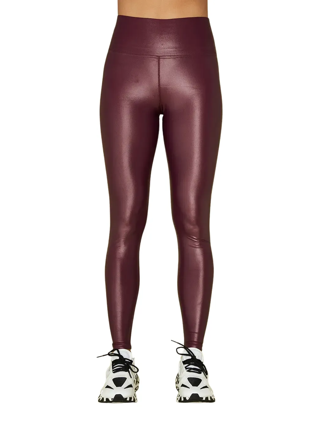 Carbon38 High Rise Full-Length Legging in Takara Shine - Dark Amethyst