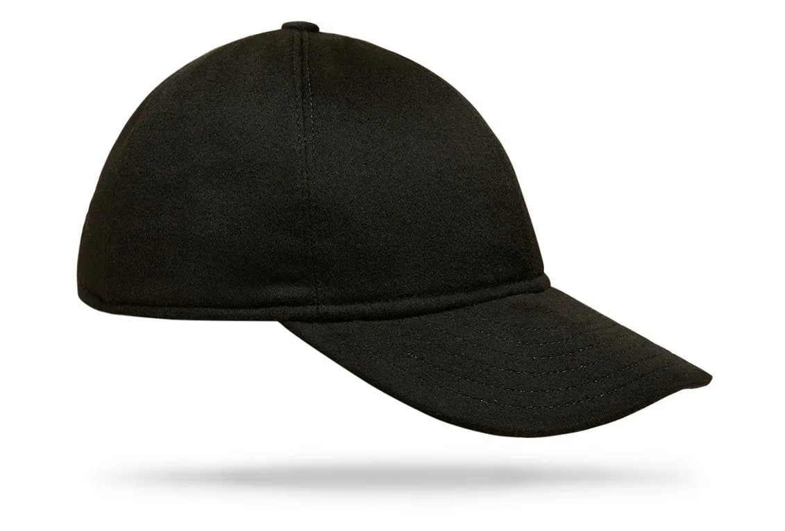 Cashmere Baseball Cap - Black - W
