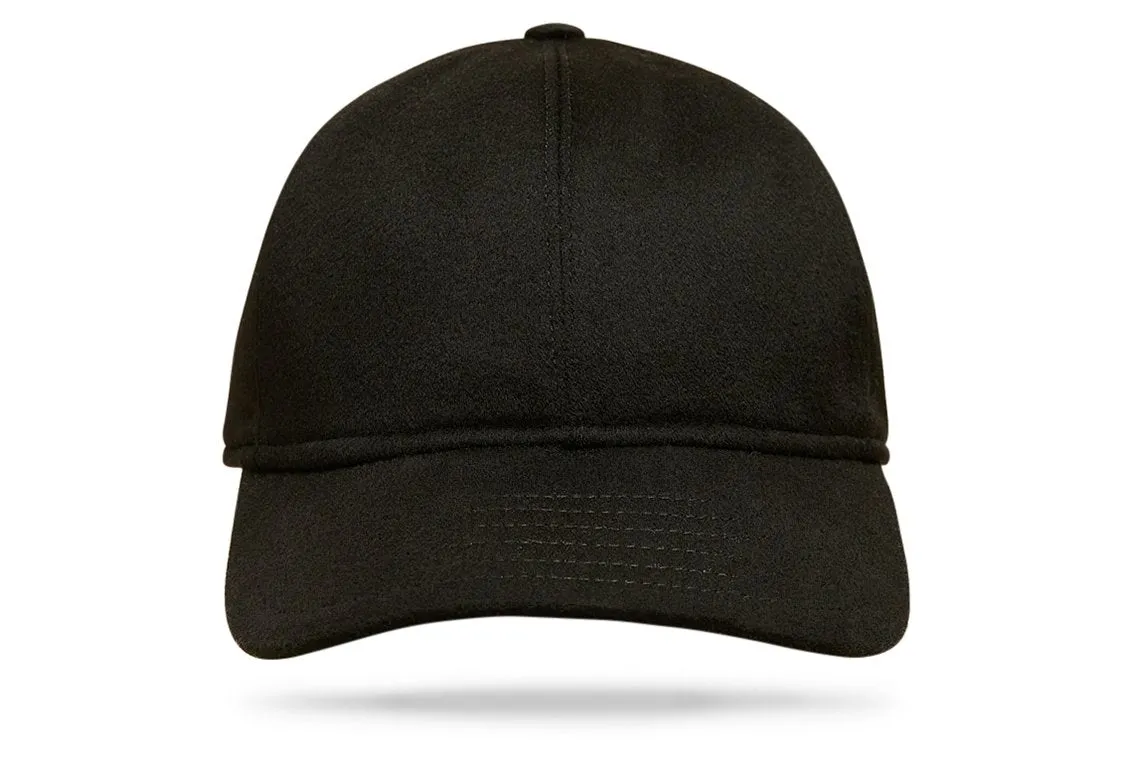 Cashmere Baseball Cap - Black - W