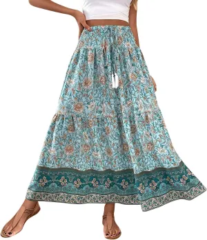 Casual Elegantes Maxi Skirts for Women, 2025 Boho High Waisted Flowy Trendy Long Skirt