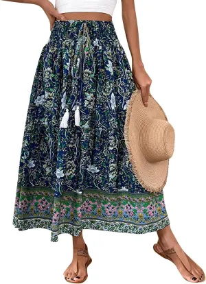 Casual Elegantes Maxi Skirts for Women, 2025 Boho High Waisted Flowy Trendy Long Skirt