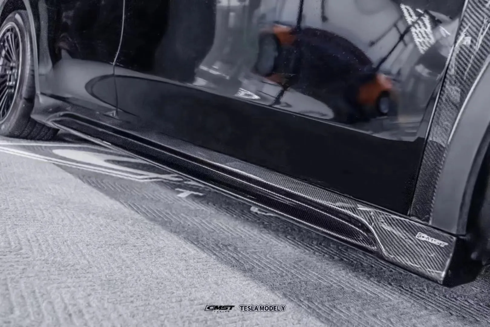 CMST Tuning V1 Side Skirts for Tesla Model Y Performance AWD Long Range RWD Carbon Fiber/FRP