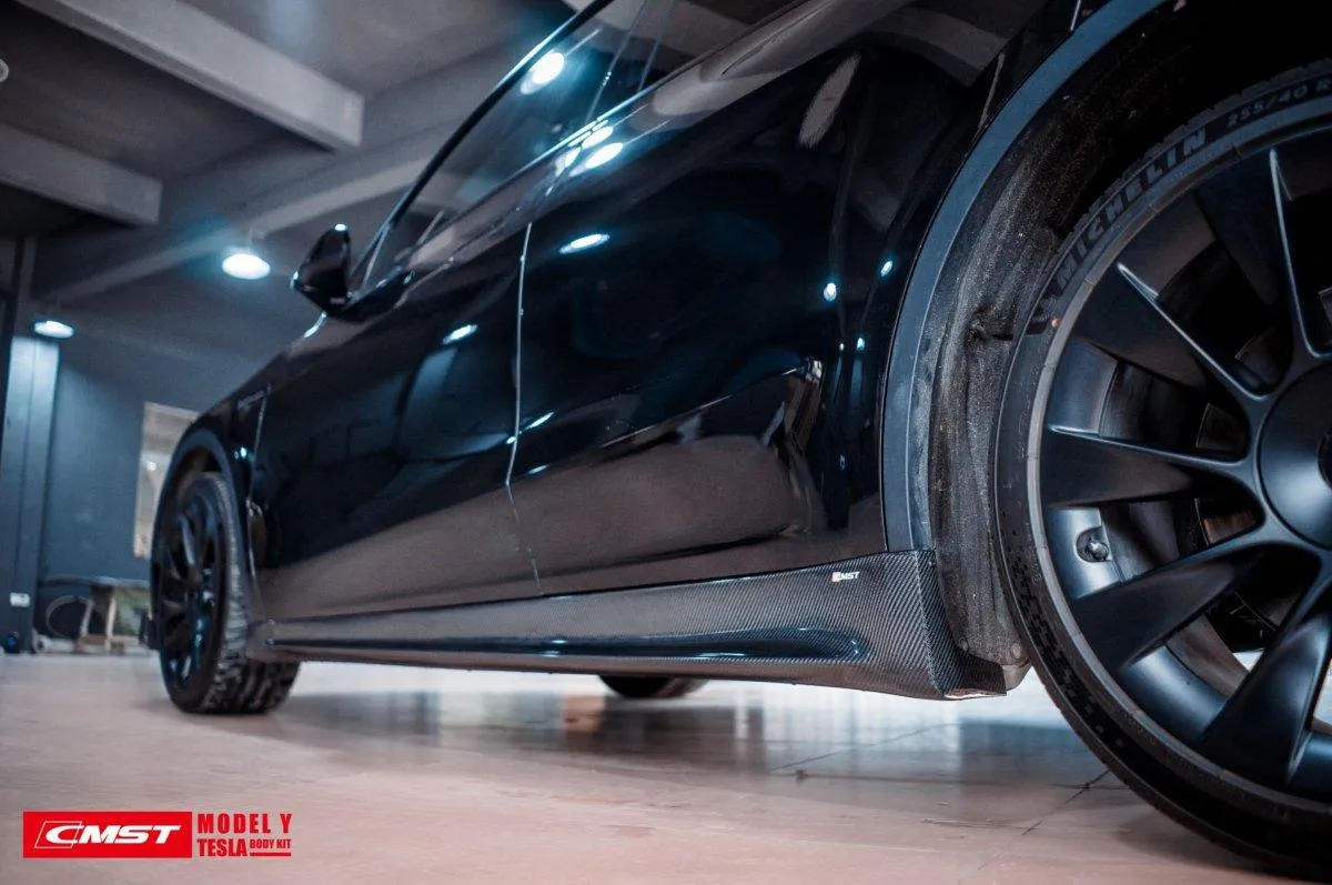CMST Tuning V1 Side Skirts for Tesla Model Y Performance AWD Long Range RWD Carbon Fiber/FRP