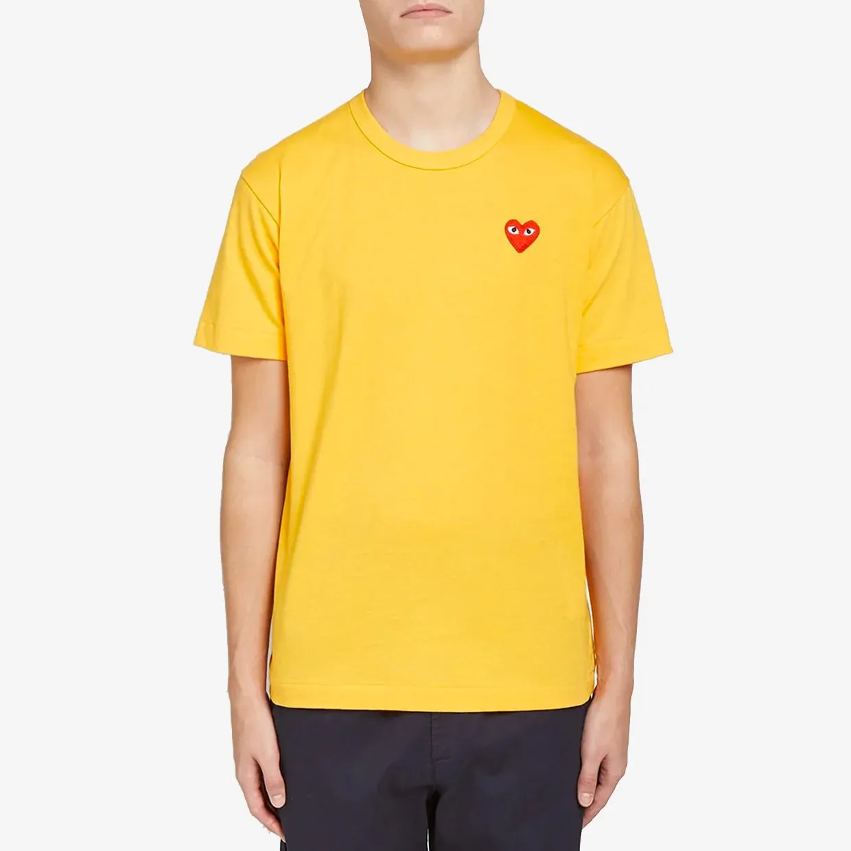 Comme des Garçons Play Colour Series T-Shirt Red Heart Yellow