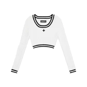 Compass Classic Cashmere Short Sweater White