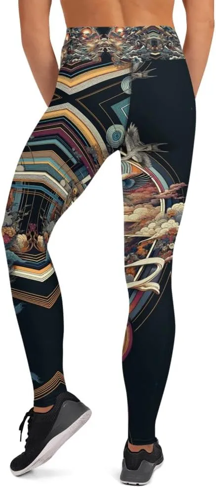 Dark Japanese Ukiyo-e Yoga Leggings