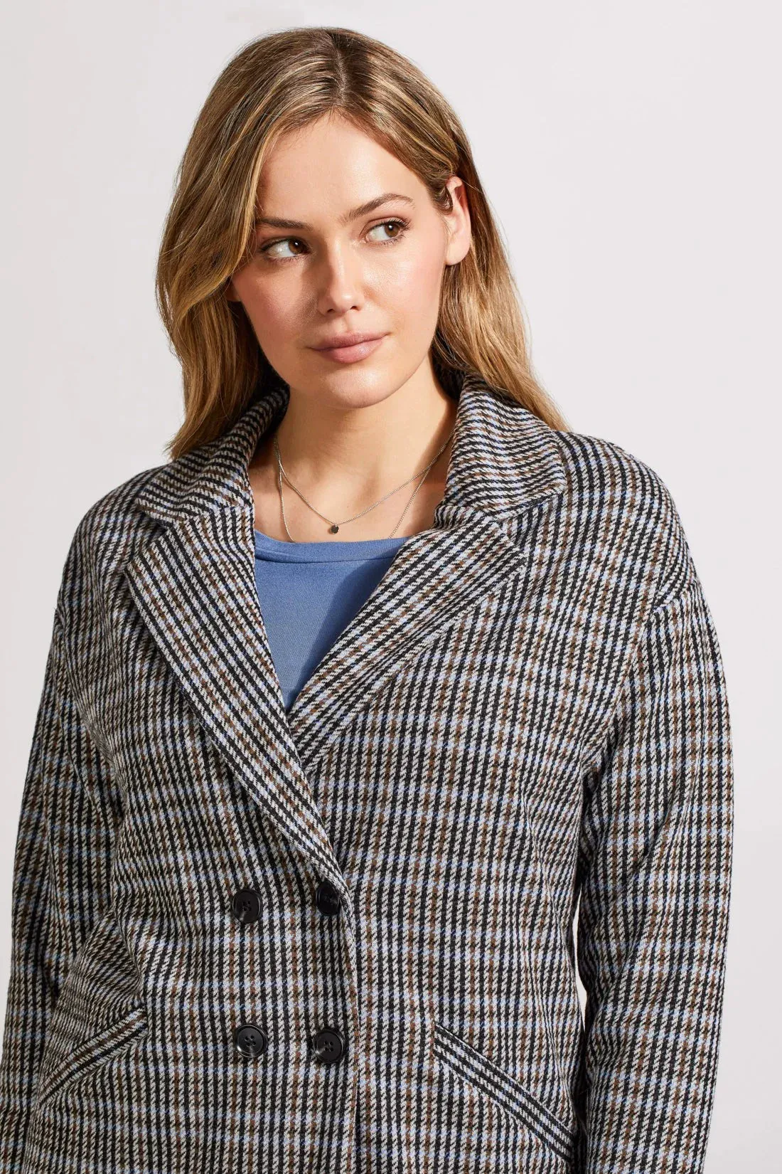 Double Breasted Plaid Blazer