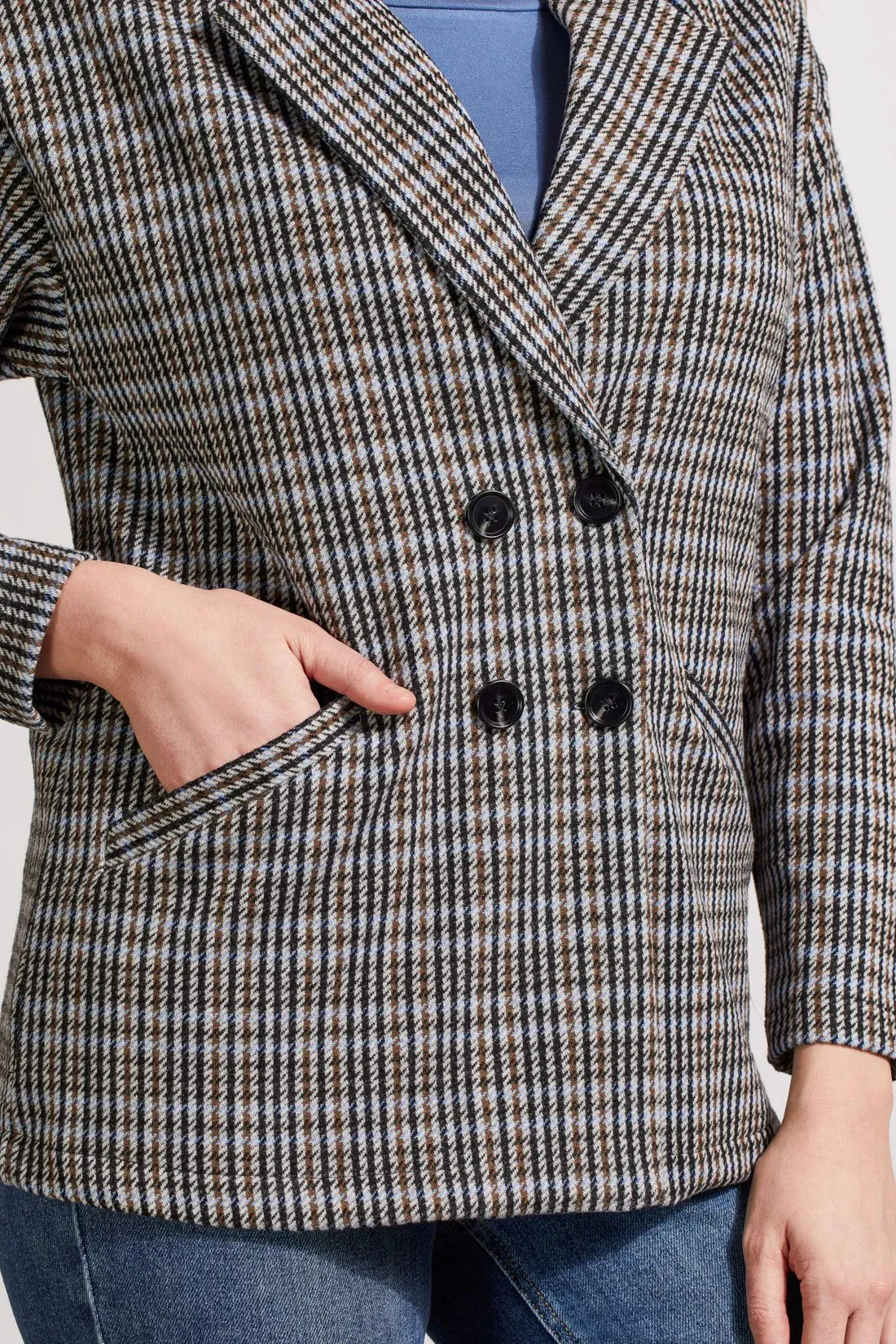 Double Breasted Plaid Blazer