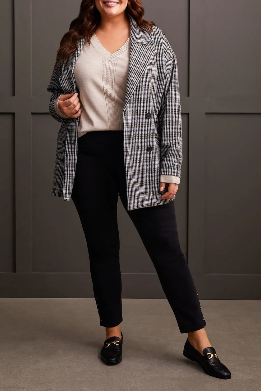 Double Breasted Plaid Blazer