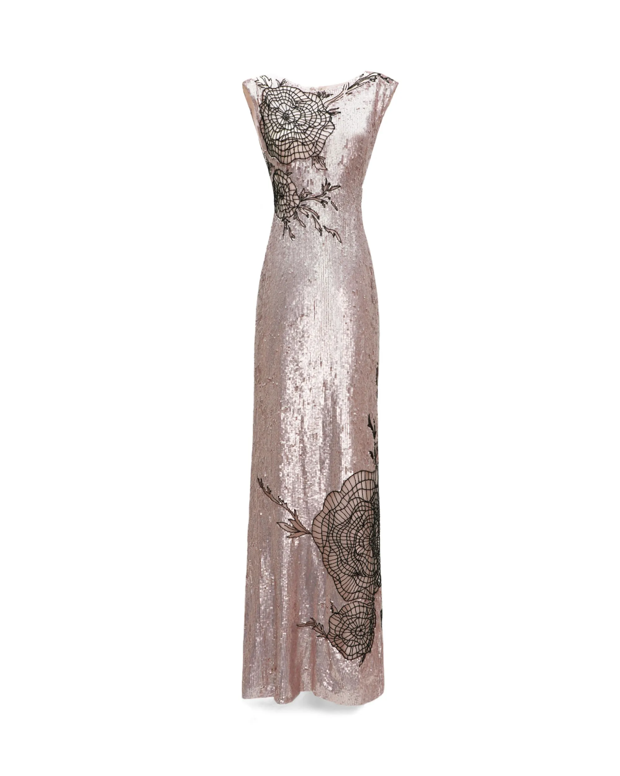 Embroidered Structured Shoulder Dress