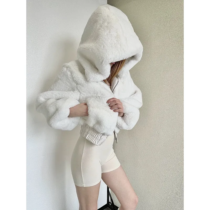 Faux Fur Hooded Jacket