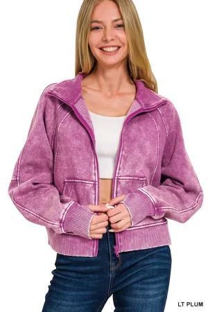 Fleece Fit Zip-Up in Light Plum