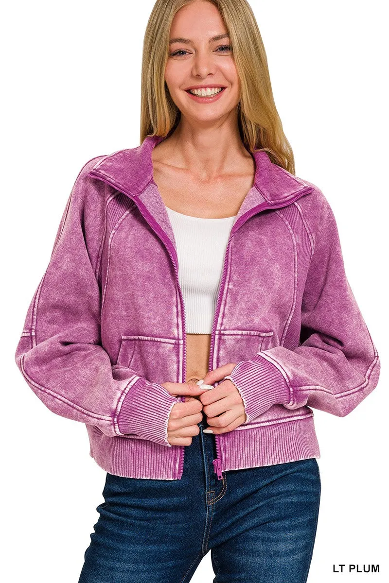 Fleece Fit Zip-Up in Light Plum