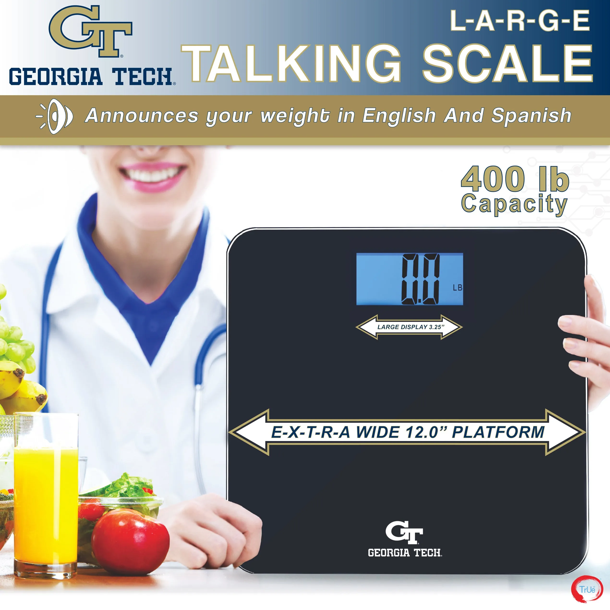 Georgia Tech Yellow Jackets Echo-400 Large Talking Bathroom Scale