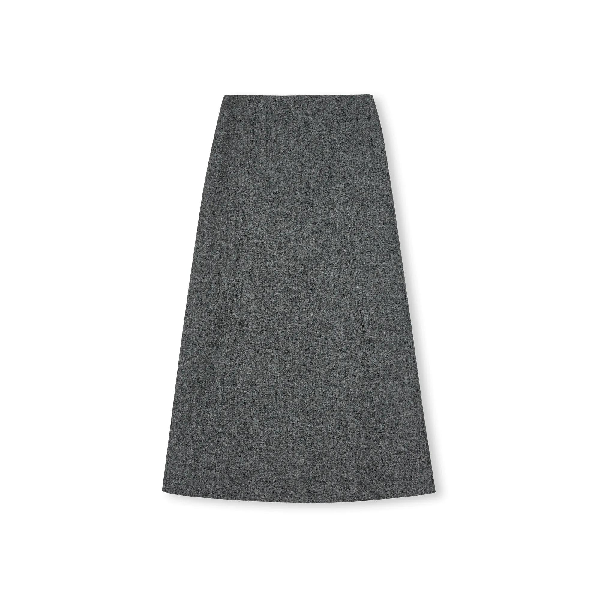 Gray Textured High-Waist Skirt