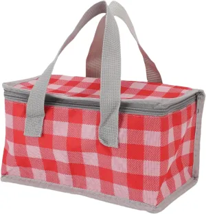 Insulated Picnic Bag, Reusable Foldable Cooler Bag for Hot Cold Food Drink, with Splashproof Oxford Fabric for Camping Outdoor Beach (Yellow White) (White and Red)