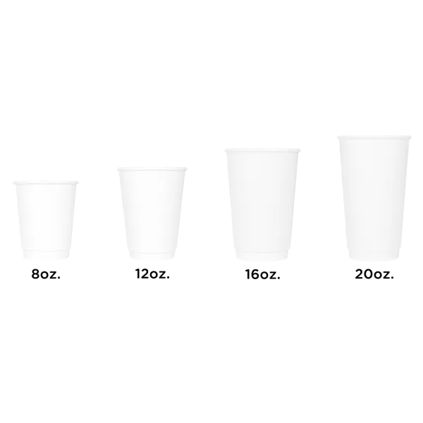 Karat 20oz Insulated Paper Hot Cups (90mm), White - 300 pcs