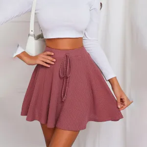 Knot Front Flare Skirt
