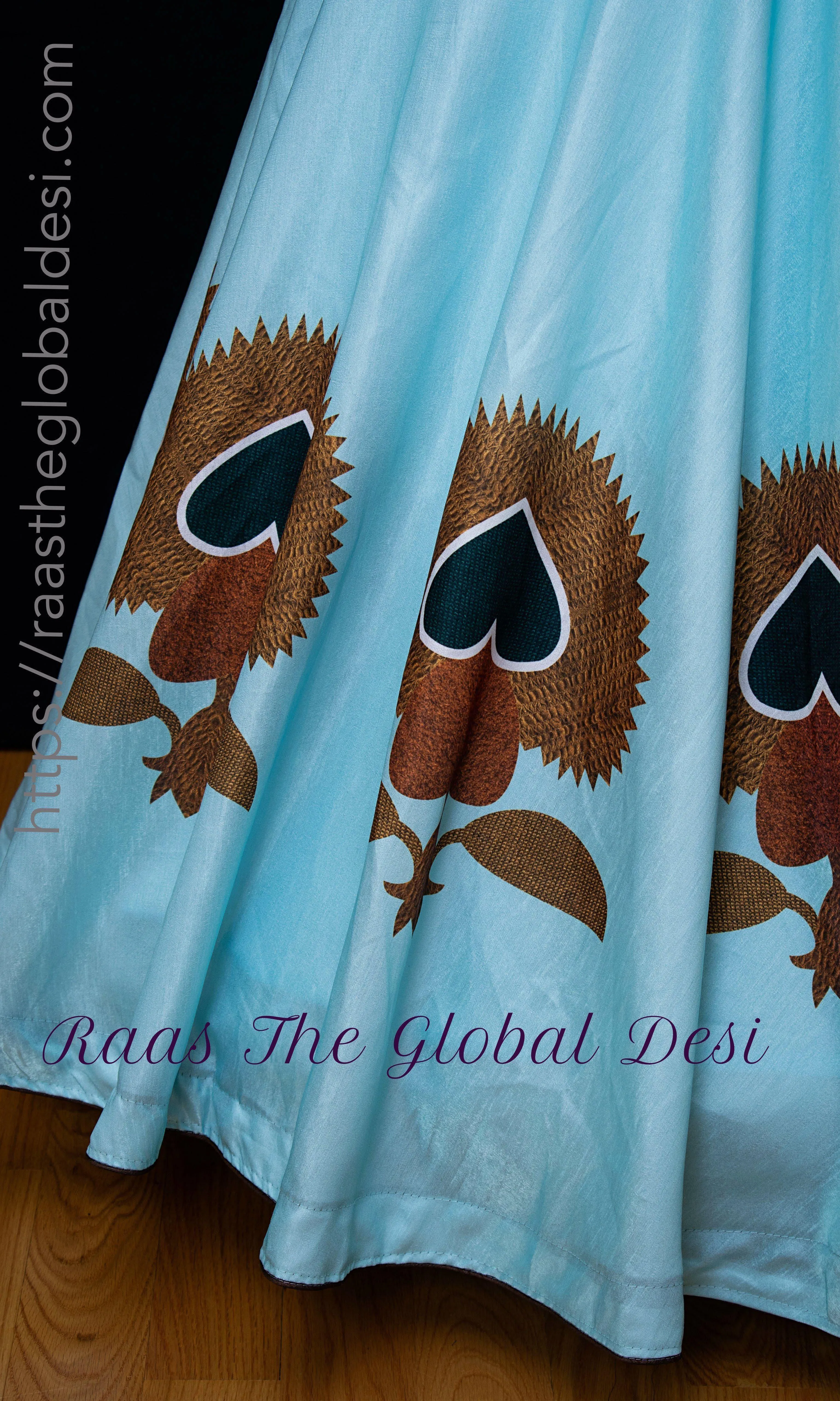 Light Blue Art Silk Skirt