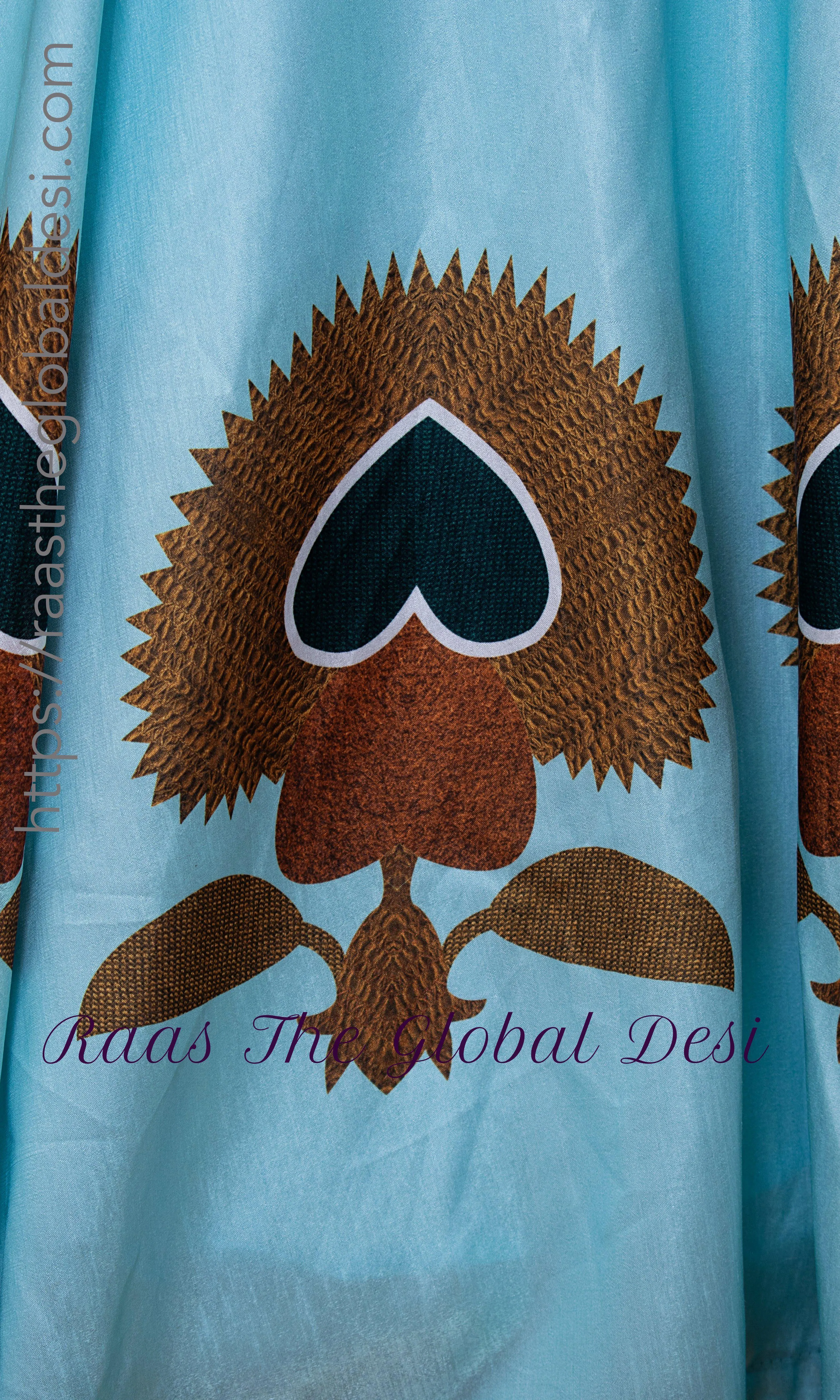 Light Blue Art Silk Skirt