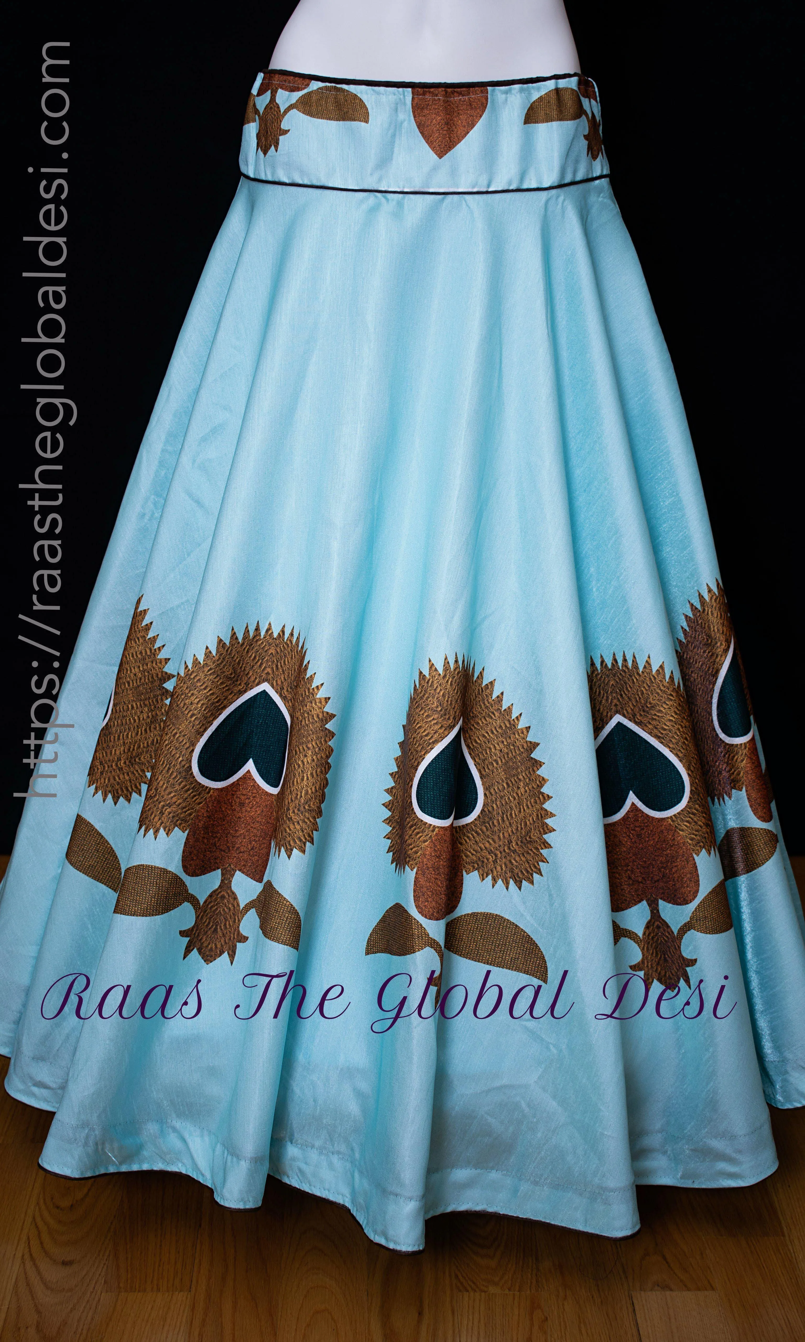Light Blue Art Silk Skirt