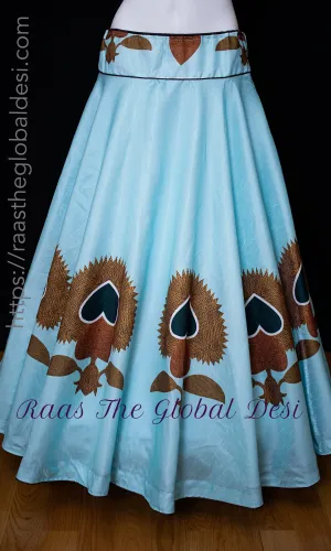 Light Blue Art Silk Skirt