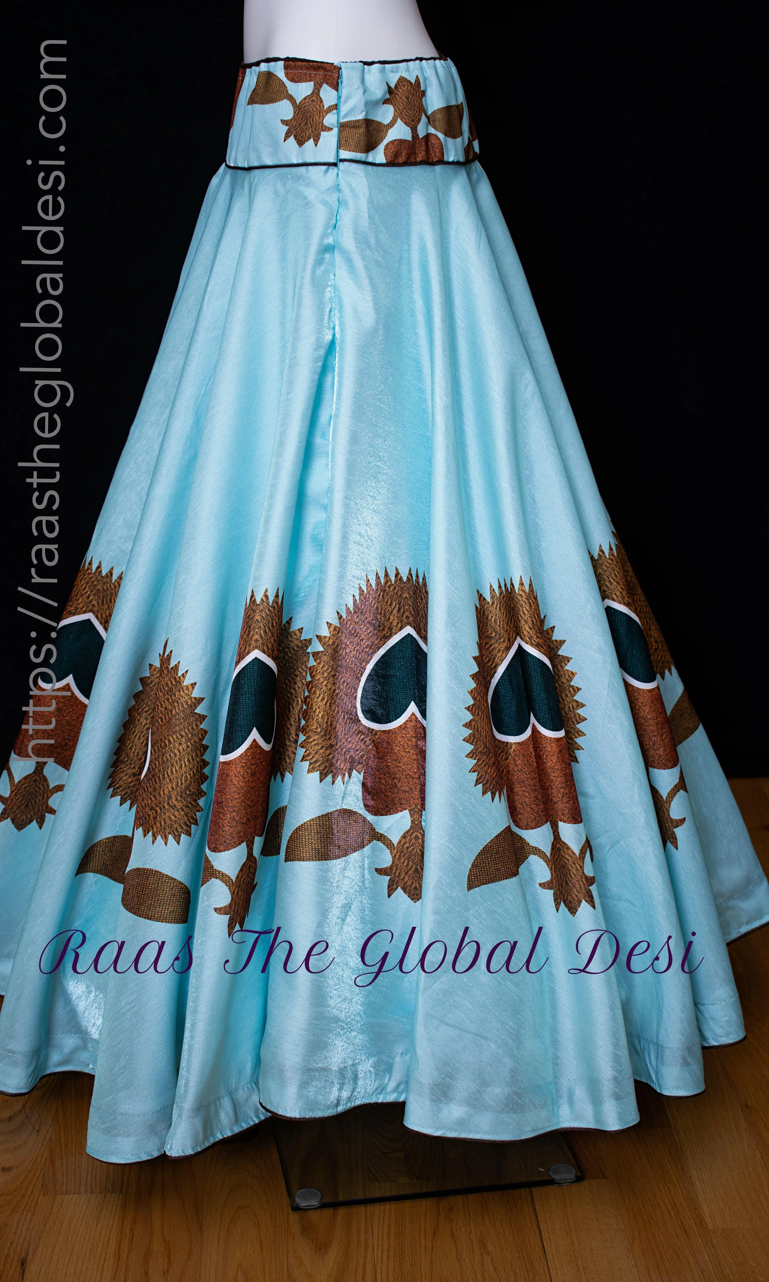 Light Blue Art Silk Skirt