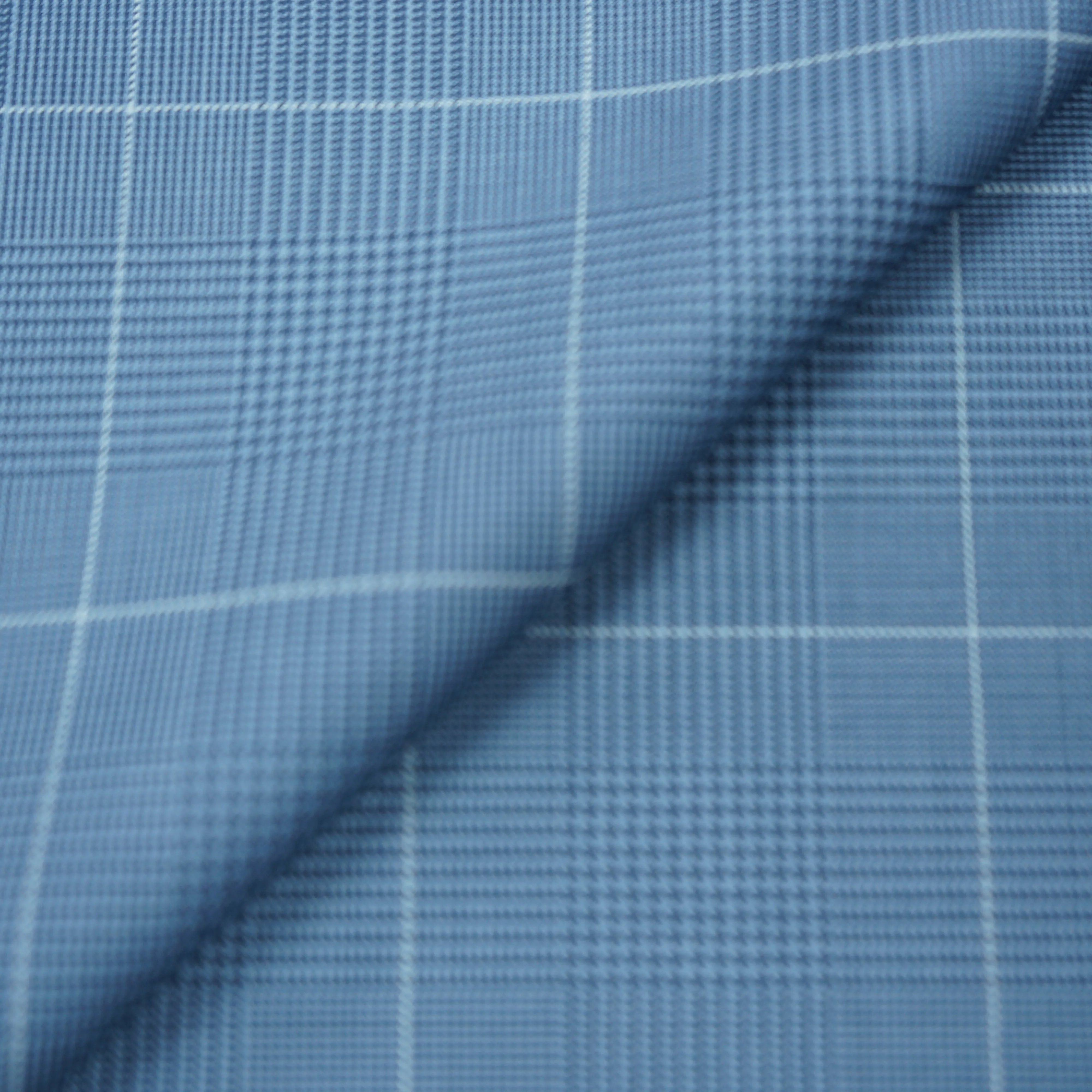 Light Blue Prince of Wales Dormeuil Wool Milliennial Fabric