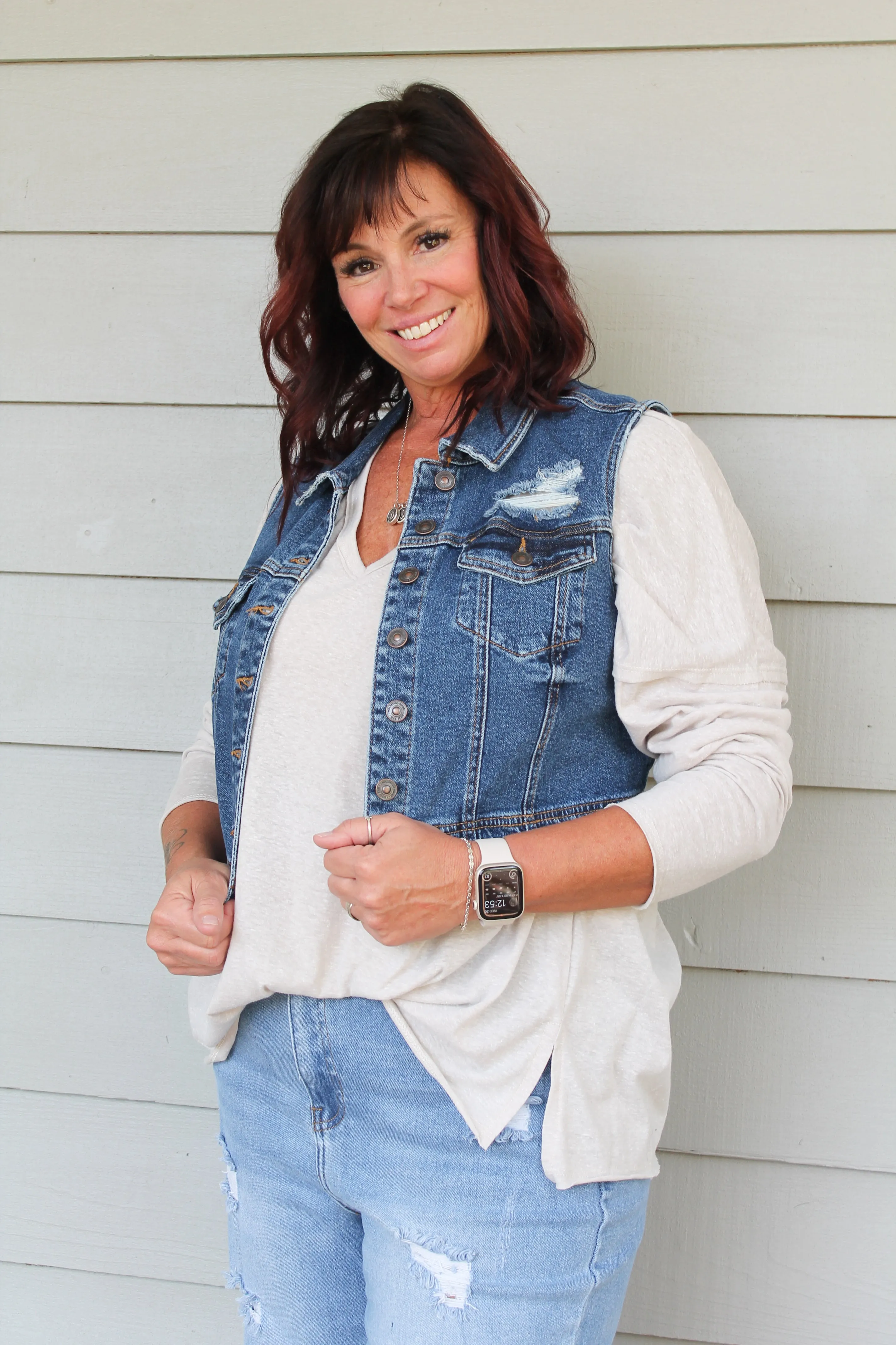 Lola Cropped Denim Vest