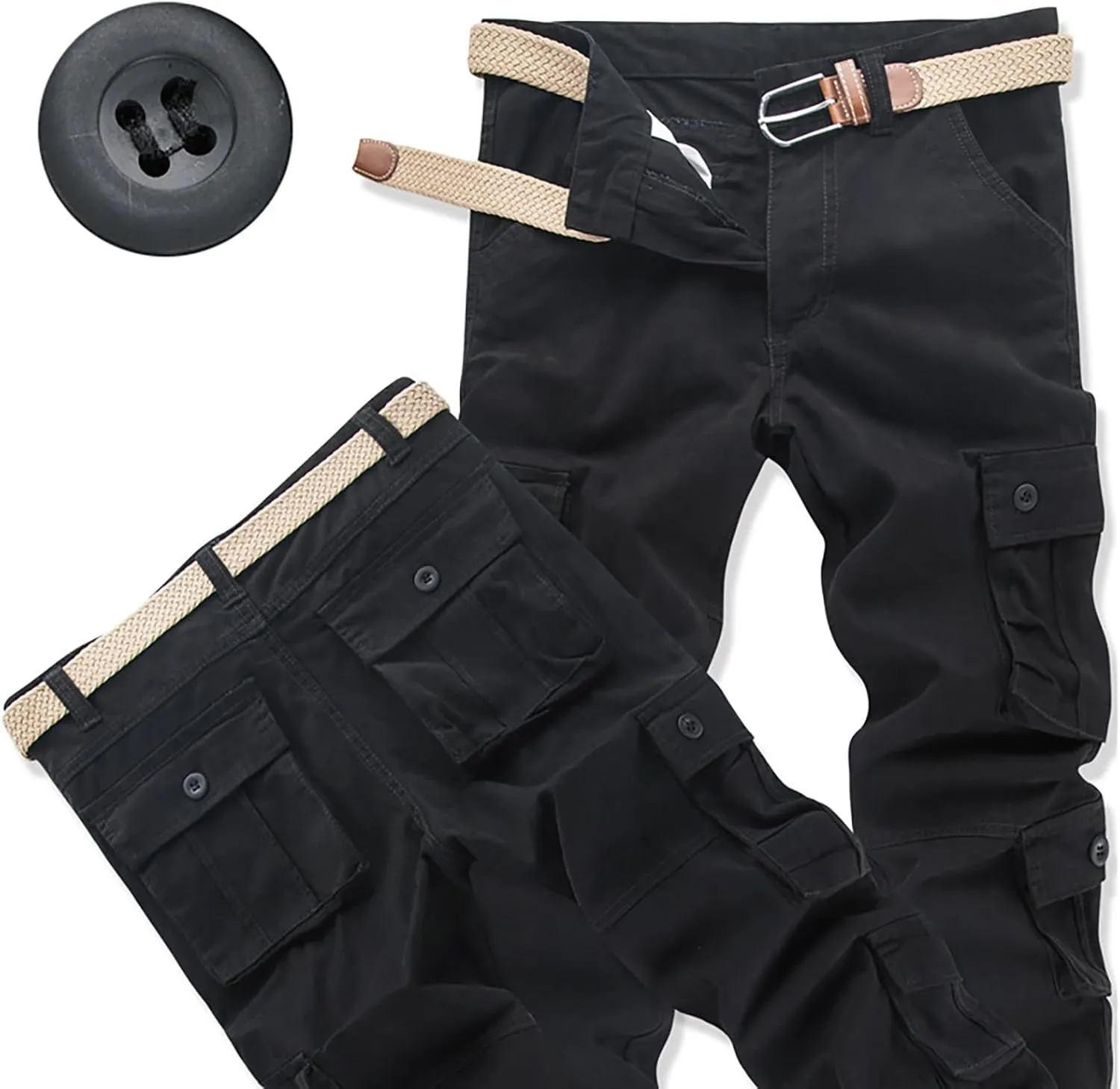 Mens Ankle Banded Pants Straight Leg Cargo Sweatpant Tactical Jogger Pant Man Young Mens Sweatpants Tech Pants