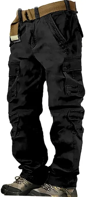 Mens Ankle Banded Pants Straight Leg Cargo Sweatpant Tactical Jogger Pant Man Young Mens Sweatpants Tech Pants