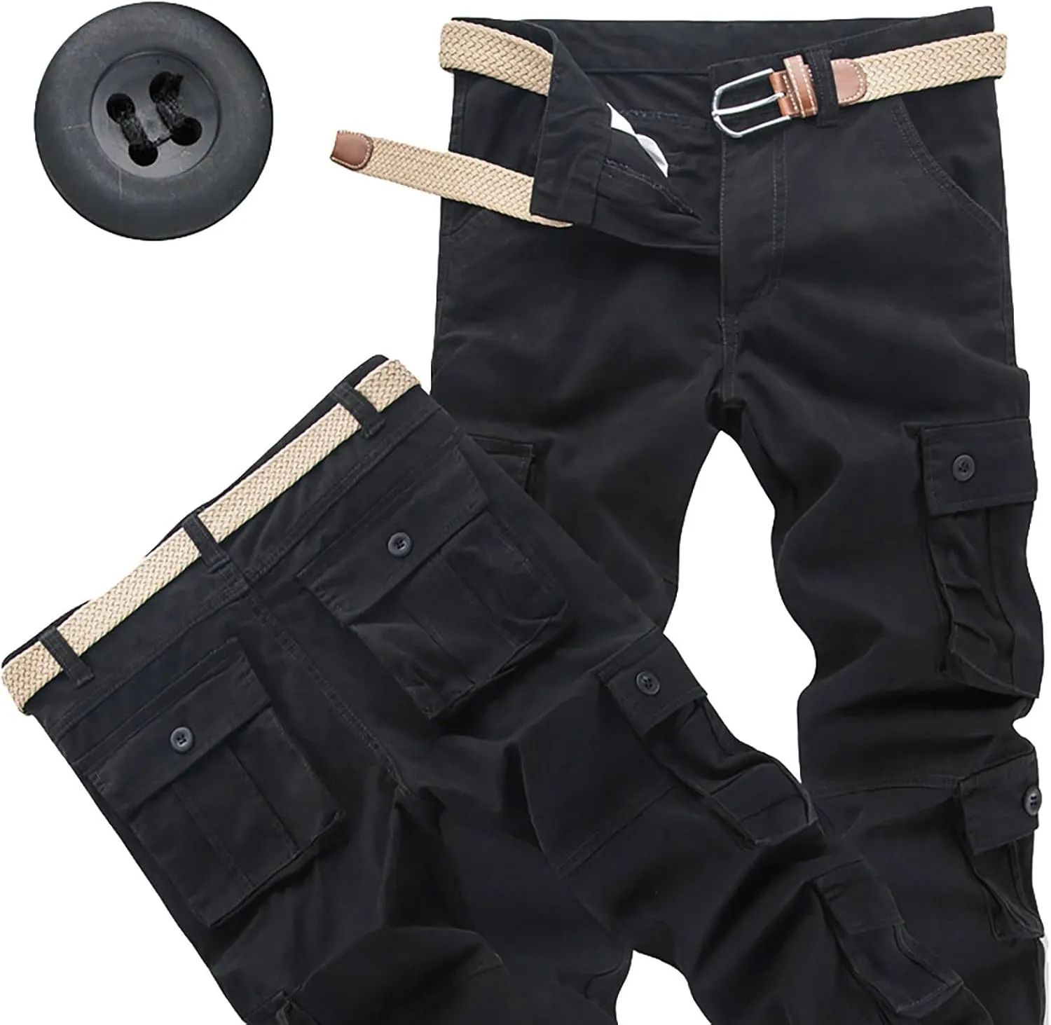 Mens Ankle Banded Pants Straight Leg Cargo Sweatpant Tactical Jogger Pant Man Young Mens Sweatpants Tech Pants