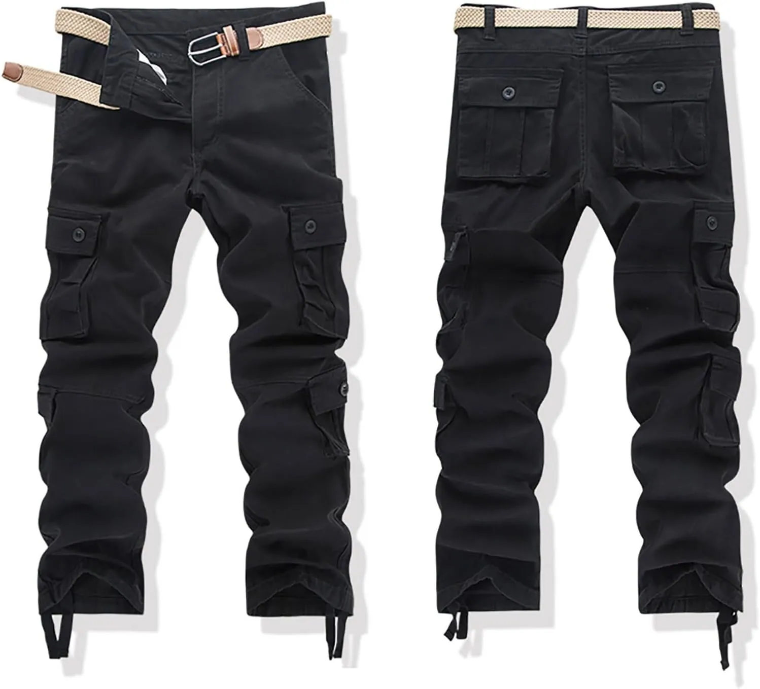 Mens Ankle Banded Pants Straight Leg Cargo Sweatpant Tactical Jogger Pant Man Young Mens Sweatpants Tech Pants