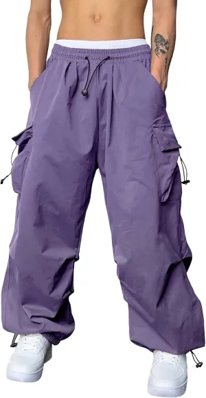 Mens Cargo Pants Casual Outdoor Camping Hiking Elasticated Waist Pant Jogging Work Pant with Pockets