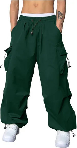 Mens Cargo Pants Casual Outdoor Camping Hiking Elasticated Waist Pant Jogging Work Pant with Pockets