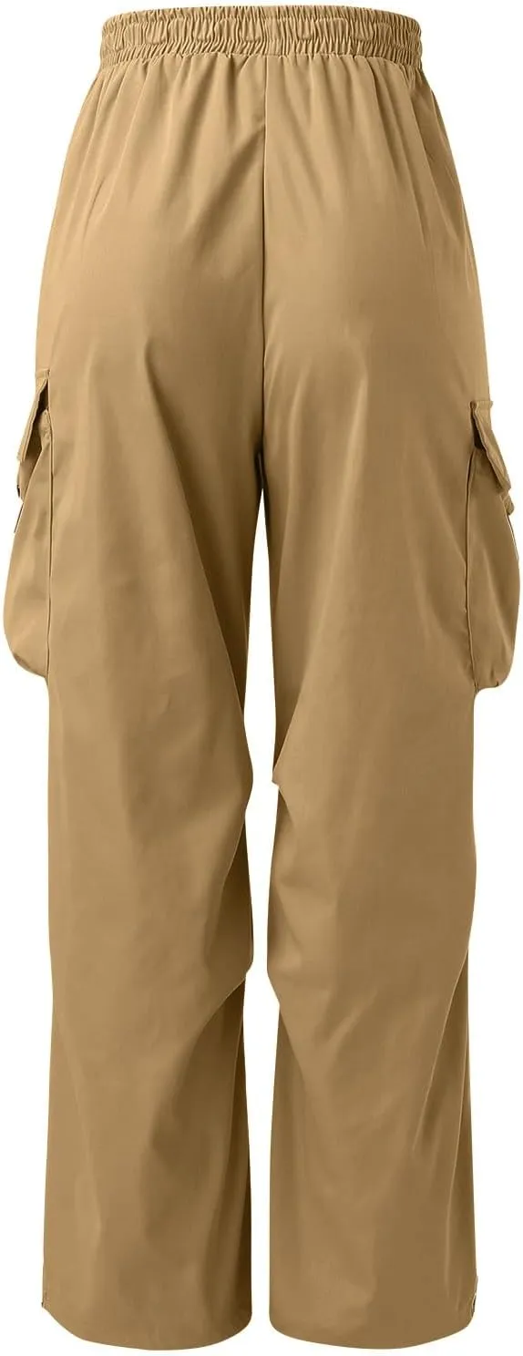 Mens Cargo Pants Casual Outdoor Camping Hiking Elasticated Waist Pant Jogging Work Pant with Pockets