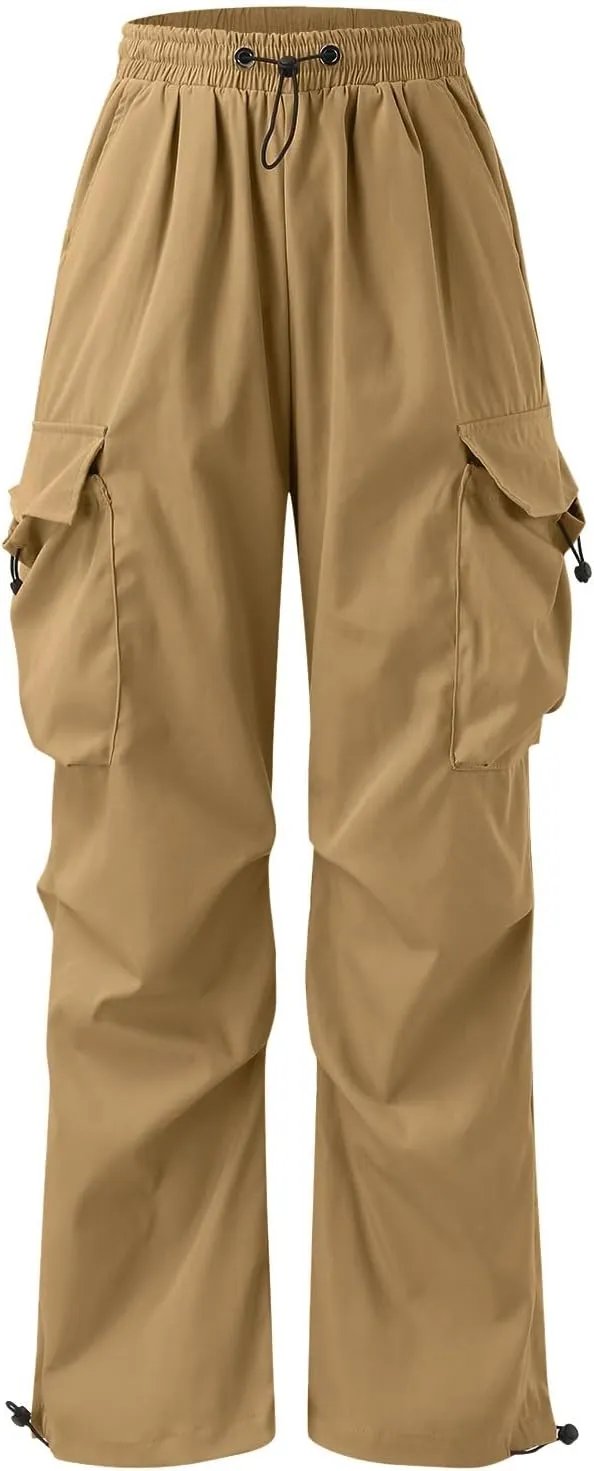 Mens Cargo Pants Casual Outdoor Camping Hiking Elasticated Waist Pant Jogging Work Pant with Pockets