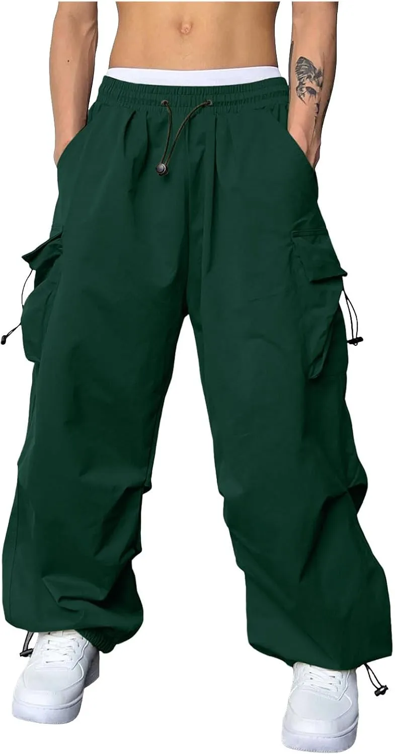 Mens Cargo Pants Casual Outdoor Camping Hiking Elasticated Waist Pant Jogging Work Pant with Pockets